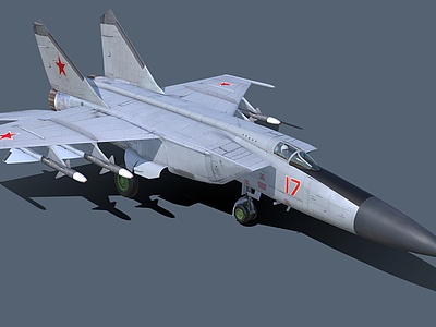 苏式战斗机米格25歼击机3d模型