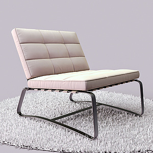 布艺金属单椅休闲椅3d模型
