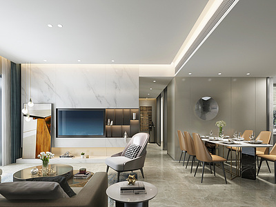 3d客厅餐厅模型