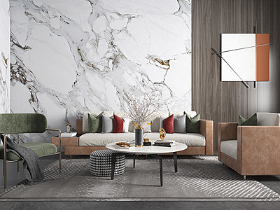 3d客厅沙发沙发组合模型