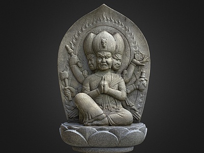 3d宗教雕塑小品石像佛像模型