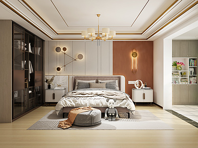 3d现代风格卧室模型