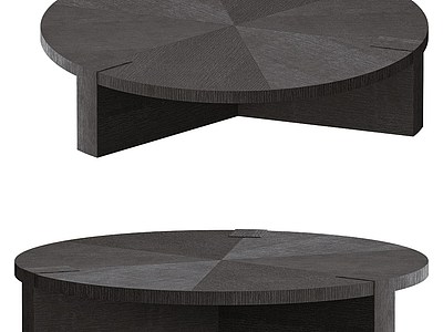 3d拼木圆桌几模型