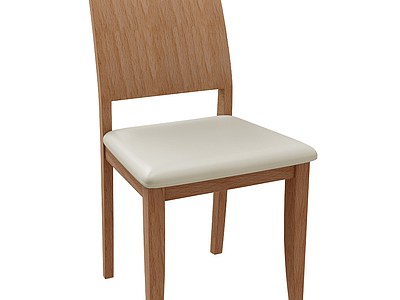 现代休闲白木单椅3d模型