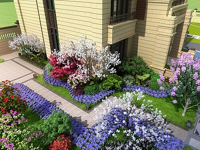 3d庭院景观模型