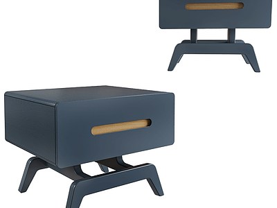 灰蓝色床头柜模型3d模型