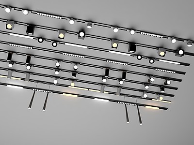 3d灯具组合磁吸灯磁吸射灯模型