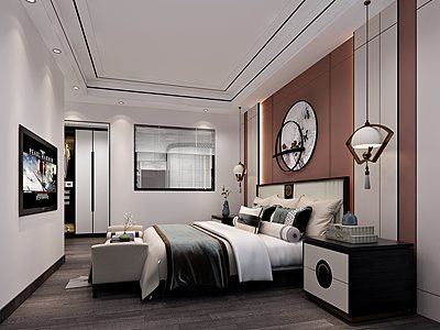 新中式风格卧室模型