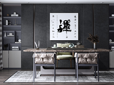 新中式茶室装饰画模型3d模型