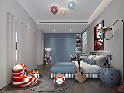 男孩房卧室模型3d模型