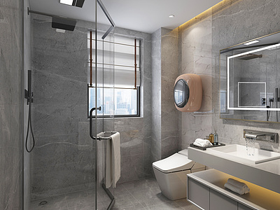 卫生间浴室镜子浴室柜模型3d模型