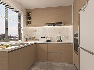 厨房橱柜冰箱模型3d模型