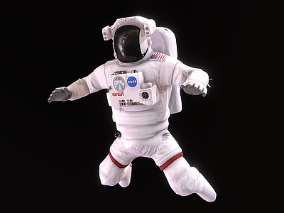 3d科技感宇航员宇航员挥手模型