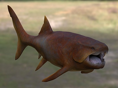 3d邓氏鱼胴壳鱼模型