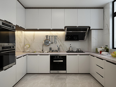 厨房橱柜冰箱3d模型