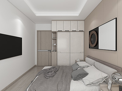 3d简约卧室模型
