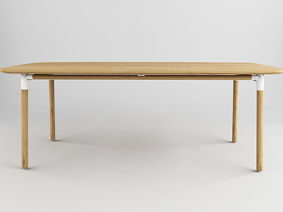 3d北欧简约实木餐桌桌子模型