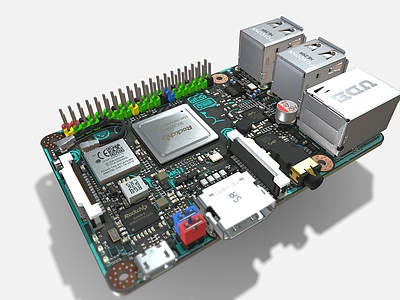 3d电路板CPU电脑主板模型