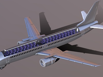 3d波音737波音飞机剖面图模型