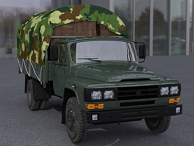 军用卡车140汽车模型3d模型