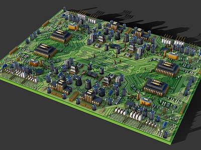 科技感电路板模型3d模型