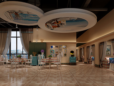 3d地中海餐厅模型