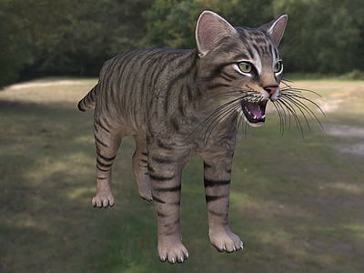 3d欧洲野猫山猫斑猫模型
