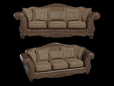 3d欧式沙发古典沙发豪华沙发模型