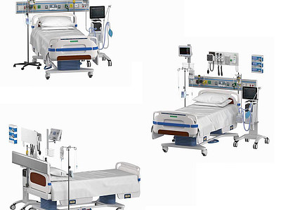 3dICU病床医疗设备模型