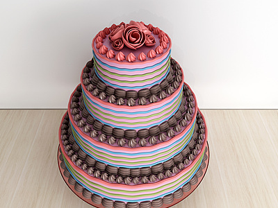 3d现代巧克力蛋糕模型