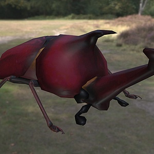 双叉犀金龟独角仙昆虫动物3d模型