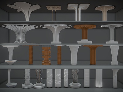 3d装饰柱异形柱造型柱模型