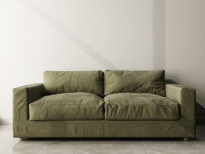 3d北欧时尚绿色双人沙发模型