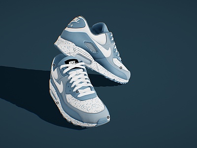 3d休闲鞋子组合Nike休闲鞋AJ模型