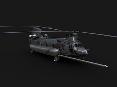 3d运输直升机军用直升机模型