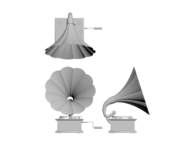 3d留声机模型