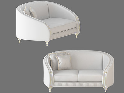 3d 简约双人沙发模型
