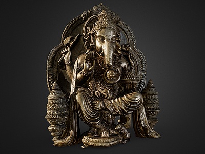 3d象神雕塑印度象神佛教象神模型