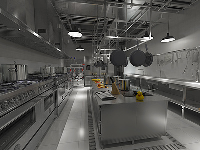 3d酒店厨房模型