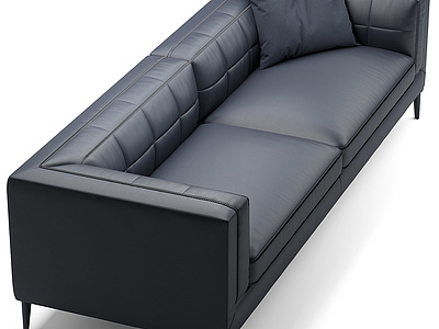 3d皮革双人沙发模型