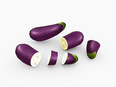 3d紫茄子切片模型