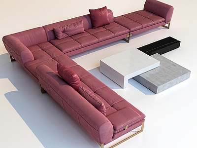 3d多人沙发组合模型