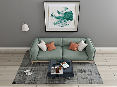 3d沙发茶几装饰画模型