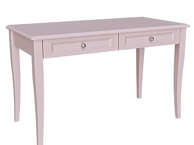 3d粉色书桌模型