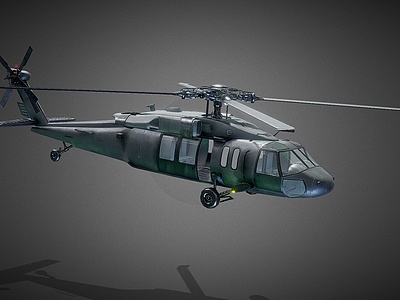 3d美国通用直升机黑鹰直升机模型