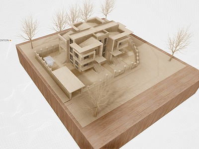 3d雕塑摆件手工木制建筑模型