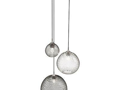 3d玻璃球吊灯模型