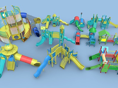 3d儿童器材组合模型
