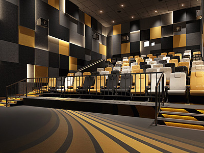3d现代电影院影厅模型