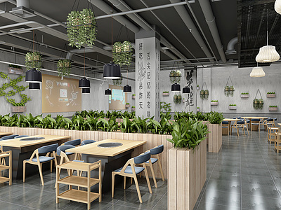 3d火锅店餐厅模型